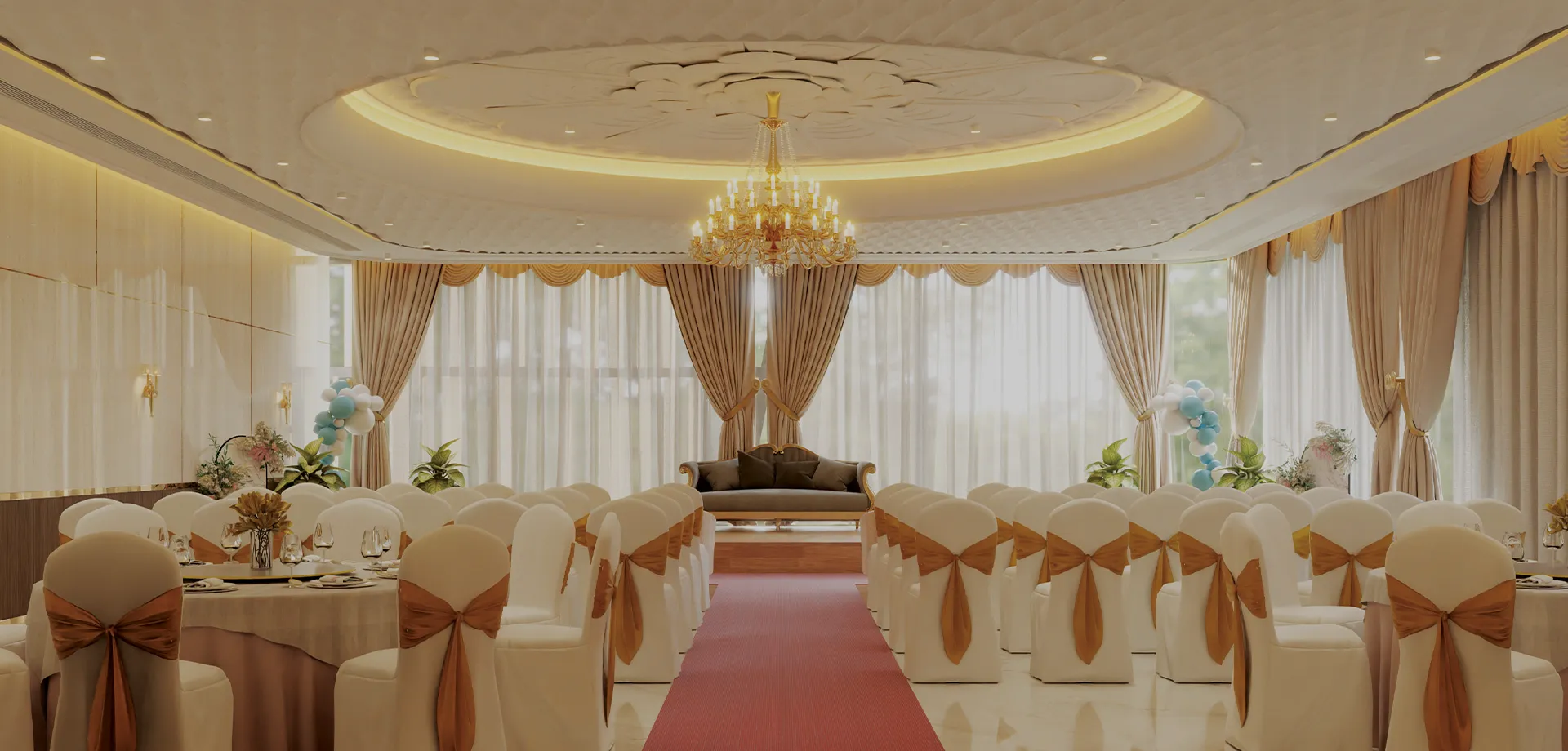 Banquet hall arranged for a celebration at Club N'Spire