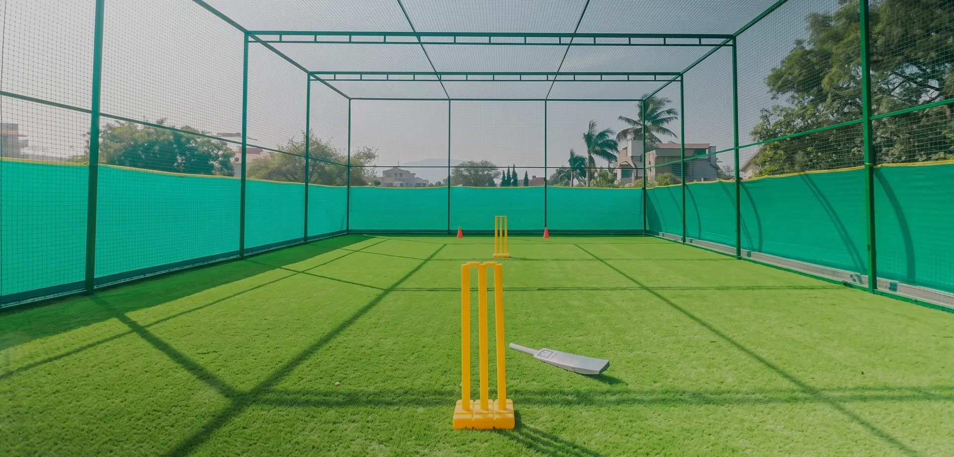 Cricket pitch practice net at Club N'Finite