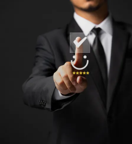 Customer satisfaction selection on digital screen