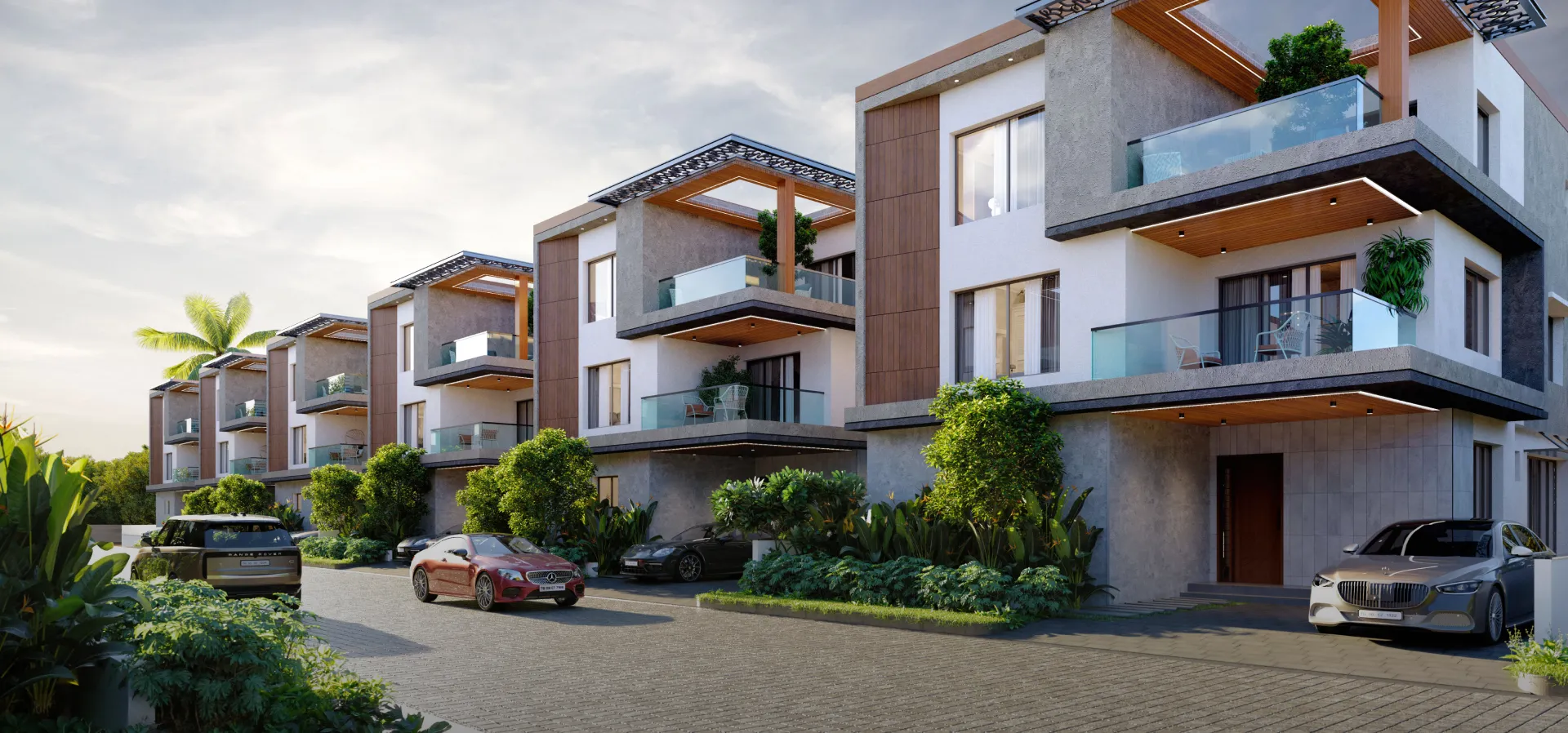 Luxury villa community exterior